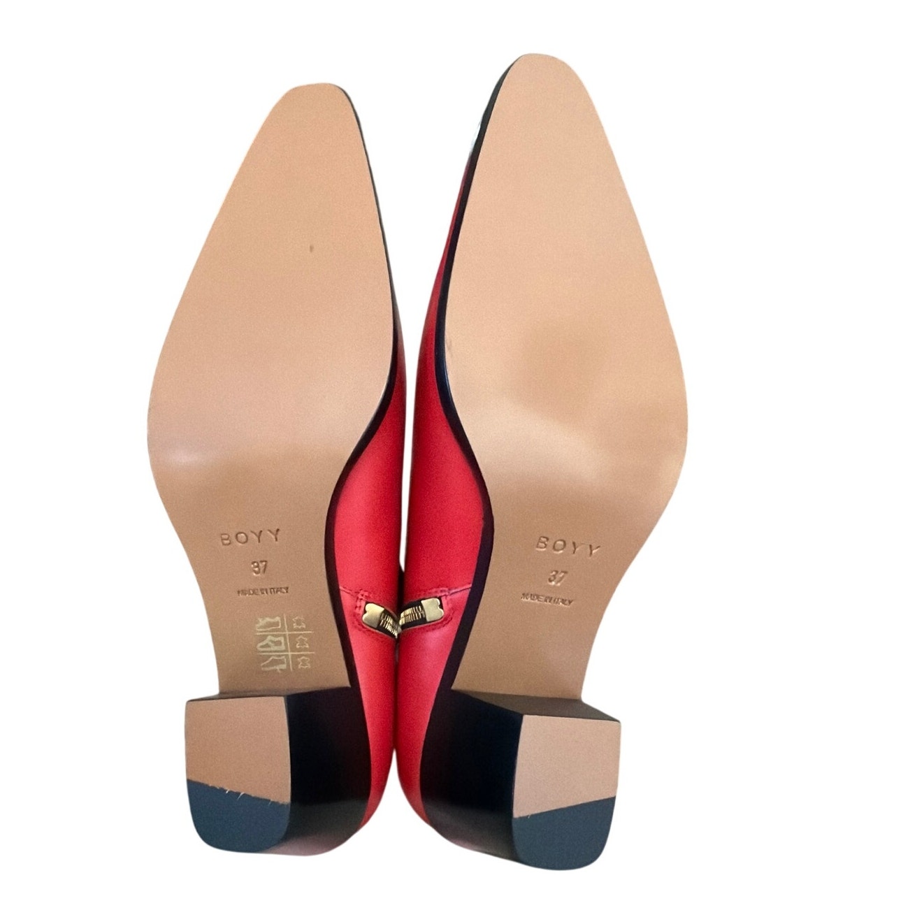 Boyy Milanese 60 Boots Red Leather Snakeskin-Effect Metal Toe Cap Size 37 — image 7 of 8